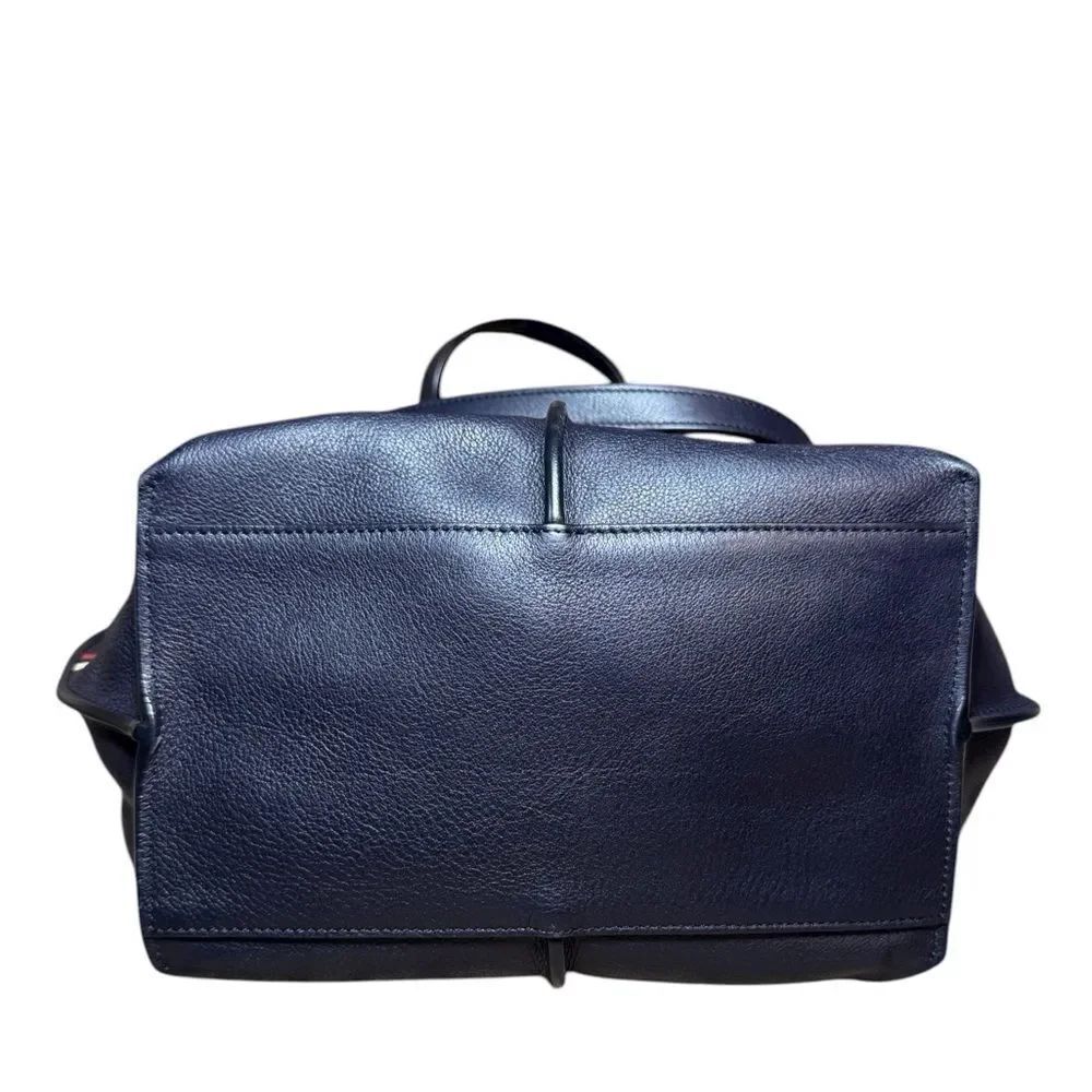 Chloé Navy Blue Leather Red White Striped Vick Tote Bag Auth With Zip Pouch - Picture 6 of 16